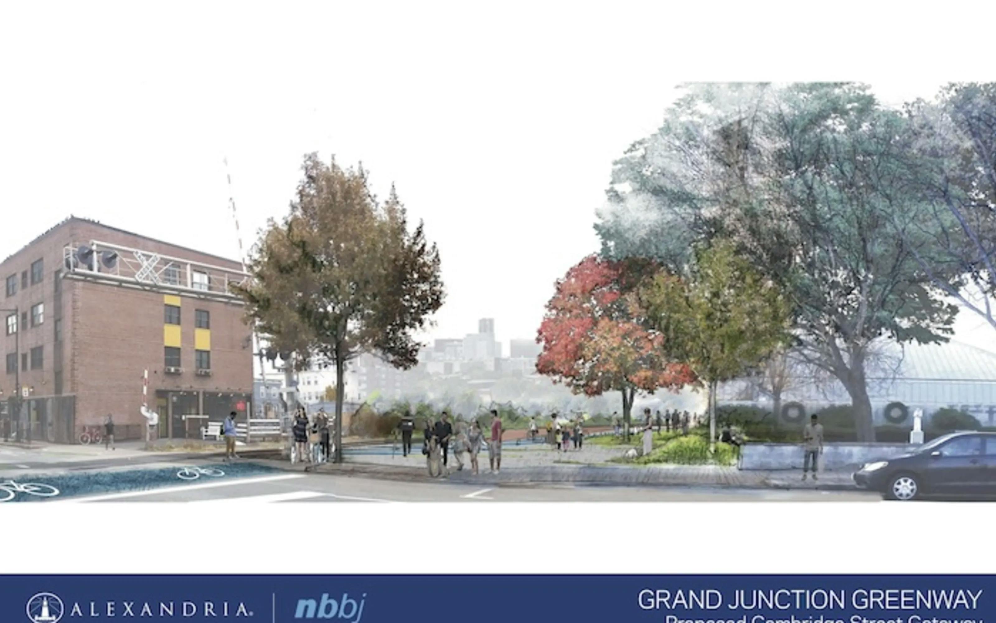 Cambridge St. Grand Junction multi-use pathway entrance rendering